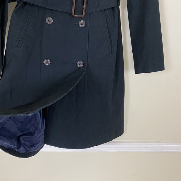 J Crew Black 2011 Icon Trench Coat - Picture 9 of 13